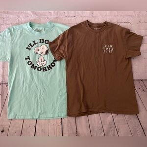 Lot Of Two Men’s Tshirts - Snoopy and NYC Size Medium